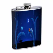 Alien Chameleon Night Em1 Flask 8oz Stainless Steel Hip Drinking Whiskey