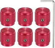 uxcell 6 Pcs Aluminium Potentiometer Knobs, 1/4" (6mm) Universal Volume Tone Control Knobs with Arrow Indicator for Guitar, 5/8" Red