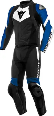 Dainese Avro 4, leather suit 2pcs. , color: Black/White/Blue , size: 46
