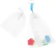 NULYLU 2pcs Facial Soap Net Bags Soap Mesh Holders for Small Soap Storage Exfoliating Pouches for Face Body Travel-friendly