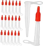 LALAFINA 20 Pcs Caulk Nozzles Extension Tools with Sealing Caps Easy Install Applicators for Wall Floor Tile Filling Smooth Flow Design Standard Thread Base