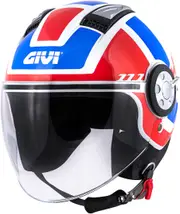 GIVI 11.1 Air Jet-R Class Jet Helmet, white-red-blue, Size M for Men White Red Blue