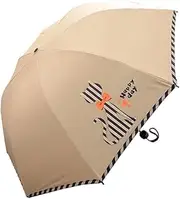 Lovely Cat Three Folding Umbrella UV Protection Sun Umbrella,Light Yellow