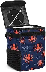 Car Trash Can for Car,Car Trash Bin,Car Garbage Can,Red Devilfish Ocean Fish,Car Trash Can with Lid,Car Trash Bag