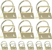 DOITOOL 50Pcs Key Hardware Fabric Key Chain Fob Clips Golden Durable Ring for Lanyard Luggage Strap Accessories for DIY Wristlets and Hand Crafts