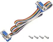 XYWHPGV IDC Rainbow Wire Flat Cable DB9 Female to DB9 Female Connector 2.54mm Pitch 19.7inch Length(78485 825d2 07d17 ad280 d8692 ba934