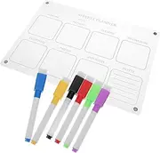 ZUNOXAZ Magnetic Planner Message Board Whiteboard for Daily Schedule Weekly Planner Fridge Board Dry Erase