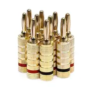 Catzon 5 Pairs Gold Plated Speaker Banana Plugs Closed Screw Type For Speaker Wire