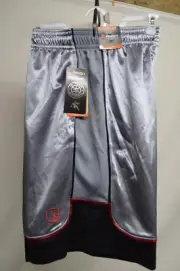 NEW AND1 Men's Silver/Gray 11" All Court Basketball Shorts Size SMALL