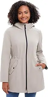 [Royal Matrix] Women's Hooded Softshell Jacket Windbreaker Long Warm Rain Parka Jacket