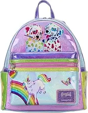 [Loungefly] Lisa Frank Holographic Glitter Color Block Mini Backpack, 10-Inch
