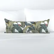 Banana Leaf Lush Tropical Leaves Jungle Leaves XL Rectangle Lumbar Pillow Cover