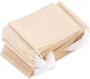 "100Pcs Disposable Tea Bags For Loose Leaf Tea, Unbleached Tea Filter Bags With Drawstring, And Compostable,Tea Filters, Tea Accessories "