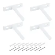 4 Set Floating Shelf Bracket 3", T Brackets for Shelves with Screws, White