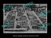 OLD LARGE HISTORIC PHOTO FLORENCE ALABAMA AERIAL VIEW OF THE TOWN c1950