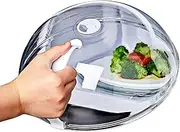 Microwave Plate Cover Microwave Cover for Food BPA-Free Transparent Microwave Splatter Cover with Steam Vents and Handle Heat Resistant Microwave Splatter Guard Keeps Microwave Oven Clean