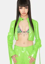 Lime Things I Deserve Buckle Vinyl Jacket
