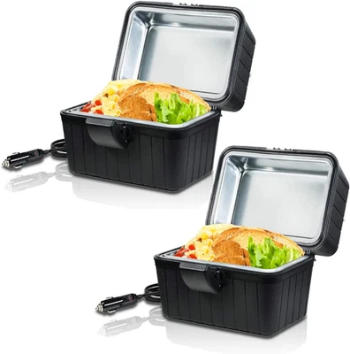 12V Portable Electric Heating Lunch Box, Insulated Food Warmer 2 Pack Portable