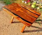 Jesus Symbol Table Top Epoxy Resin Art, Epoxy Resin Wood Table Top For Church