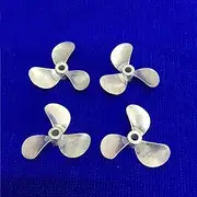 LUMIXE 2pair Zinc Alloy Three-Blade Propeller Diameter Paddle, for RC Model Boat Simulation Sailing Ship 32mm 28mm Shaft Hole 4mm Metal Boat Propeller (Color : 2pair 28x4mm)