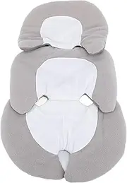 Infant Car Insert, 3D Hollow Universal Carseat Head Body Support Cushion Pillow for Newborn, Reversible and Adjustable Baby Headrest for Stroller, Swing (Gray White Color Block)
