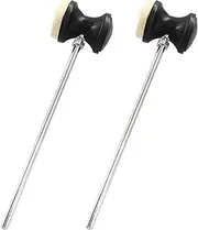 Waziaqoc 2Pcs Dual Sided Bass Drum Pedal Beater, Kick Drum Foot Pedal Beater for Percussion Instrument Accessory Part, with Stainless Steel Shaft