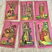 Pink Tarot 3"x5" Plastic Waterproof Tarot Deck Foil Tarot 78 Cards Guidebook Box