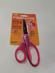 Fiskars Student Designer Non-Stick Scissors 7 Length 2 3/4 Cut Pointed pink glit