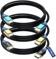 Maximm 8K HDMI 2.1 Cable - 10ft, Ultra High Speed, 8K 60Hz (3 Pack)