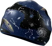 Kids Boy Swimming Cap with Starry Sky Printed Children’s Waterproof Silicone Swim Cap for Pool Beach Bathing Ear Hair Protection
