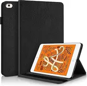 iPad Mini 5 Case, iPad Mini 2/3/4/5th Generation Cover, Multi-Angle Viewing Folio Smart PU Leather Cover with Auto Sleep/Wake for Apple iPad Mini 7.9 inch Life Tree (Black)