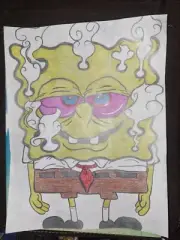 Custom Drawn Stoner Bob Joint Pants Art Decor