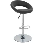 NEW! BARSTOOL - ADJUSTABLE BAR STOOL CHAIR - ADJUSTING RHO LEATHER-SET OF 2 BK