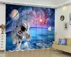 Starshards Astronaut 3D Curtain Blockout Photo Printing Curtains Drape Fabric