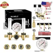 Compact Argon Regulator Flow Meter with 1/4" Hose Barb - MIG/TIG Applications