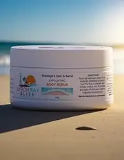 Byron Bay Watego's Salt & Sand Natural Body Scrub with Australian Sugar & Shea Butter | Vegan Exfoliating Scrub | Cruelty-Free Beach-Inspired Skincare | 250g/8.8 oz