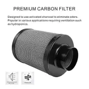 4"/5"/6"/8" ACTIVATED CARBON FILTER FO HYDROPONICS GROW TENT FAN VENTILATION KIT