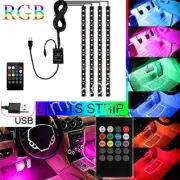 RGB LED Glow Car Lamp Under Dash Footwell Seats Inside Lighting USB Music 4X