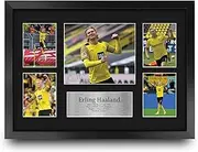 HWC Trading FR A3 Erling Haaland Borussia Dortmund Gifts Printed Signed Autograph Picture for Football Fans and Supporters - A3 Framed