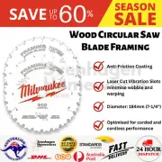MILWAUKEE 184MM 7-1/4" 24T WOOD CIRCULAR SAW BLADE FRAMING - 2 PIECE 48418721