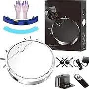 Smart Dual-Mode Robot Vacuum, Smart Robot Vacuum and Mop 2-in-1 Combo, Strong Suction, Auto Recharge, Ultra-Slim Quiet, App & Remote Control, for Hard Floor Carpet (White-APP Version)
