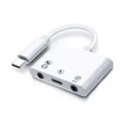 3 in 1 USB C to Type C 3.5mm Jacks Auxs Headphone Sound Adapter for Charging