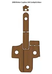 2008 Rinker Captiva 246 Cockpit Bow Pad Boat EVA Foam Faux Teak Deck Floor Mat