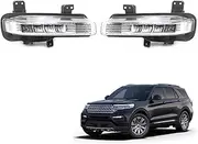 Car Front LED DRL Fog Light Compatible for Ford Explorer 2020 2021 2022 Auto Driving Lamp Daytime Running Light Bumper Lamp(Right)