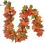 Autumn Leaves Garland, Farmhouse Maple Leaves Rattan Ornament, Creative Fall Decor for Home, Hangable Artificial Autumn Leaves for Porch, Party