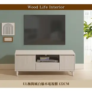 【日本直人木業】UL極簡風白榆木120CM電視櫃