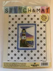 Design Works Stitch & Mat NAUTICAL Lighthouse Cross Stitch Kit w/ 8"x10" Mat