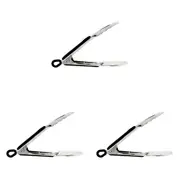 3x Appetito Heavy Duty Stainless Steel Tongs w/Rubber Grip & Locking Ring 20cm