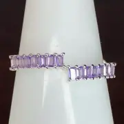 Bomb Party Ring- Club- 02- 5407- Simulated Amethyst CZ- Size 10- .925 Silver