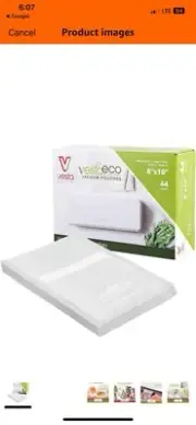 VestaEco Commercially Compostable Vacuum Seal Bags - Embossed - 8 x 10 Inches -